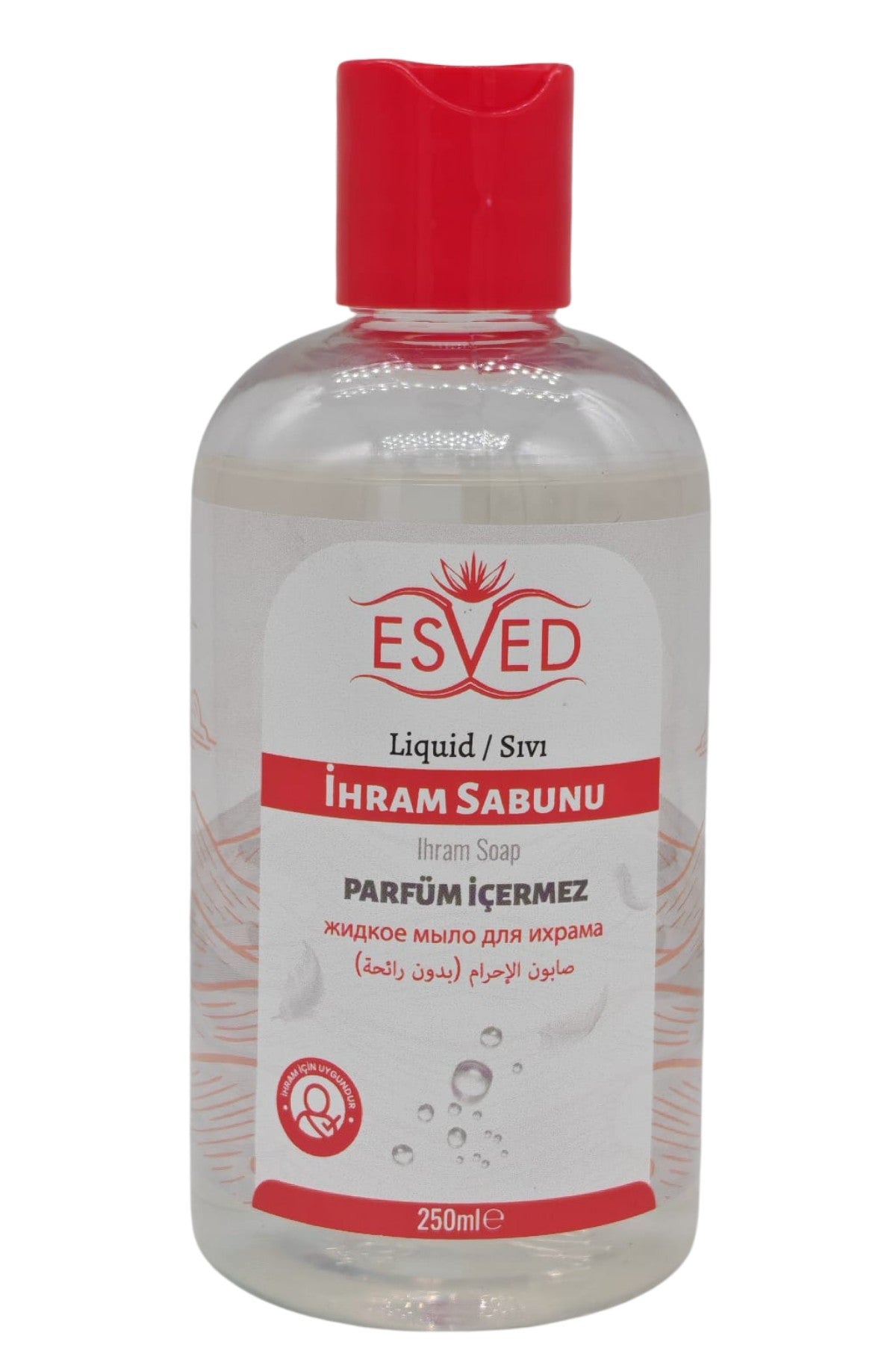 Unparfümierte Flüssigseife, Unparfümierte Ihram-Seife, Unparfümierte Seife, Unparfümierte Seife für Hajj und Umrah, 250 ml.