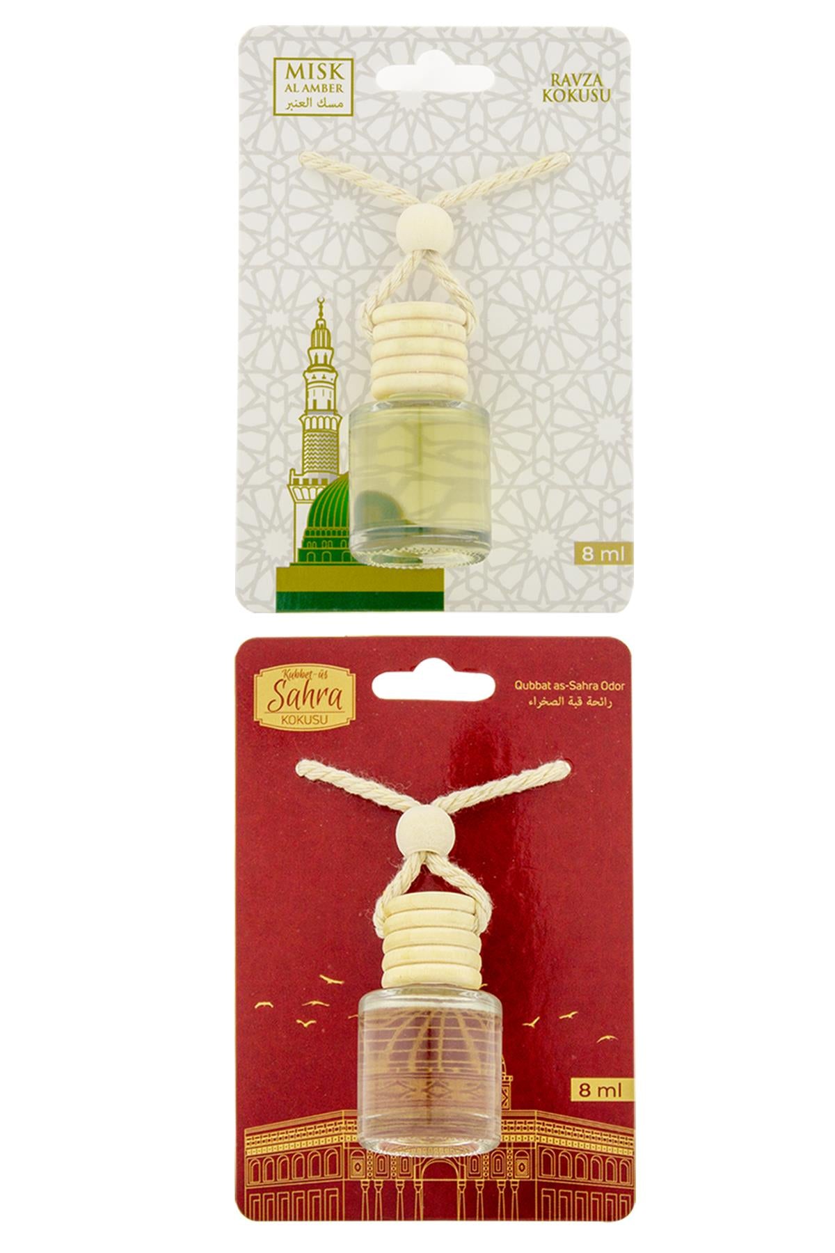Medine Ravza Kokusu Ve Kubbetüs Sahra Kokusu 8 Ml Araba Kokusu Cam Şişe