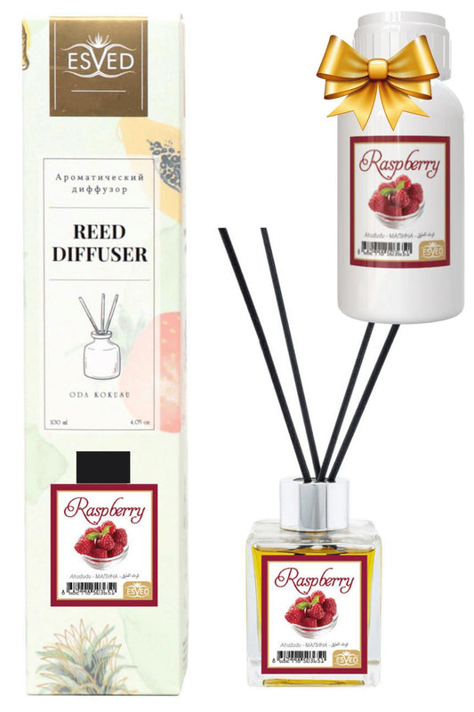 Ahududu Kokusu 100 Ml Çubuklu Oda Kokusu Yedek Dolum Şişesi Hediyeli