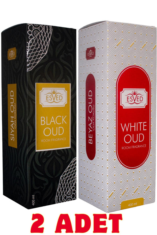 Beyaz Oud & White Oud ve Siyah Oud & Black Oud Oda Ve Kumaş Spreyi Seccade Spreyi Oda Kokusu Koku 400 ml