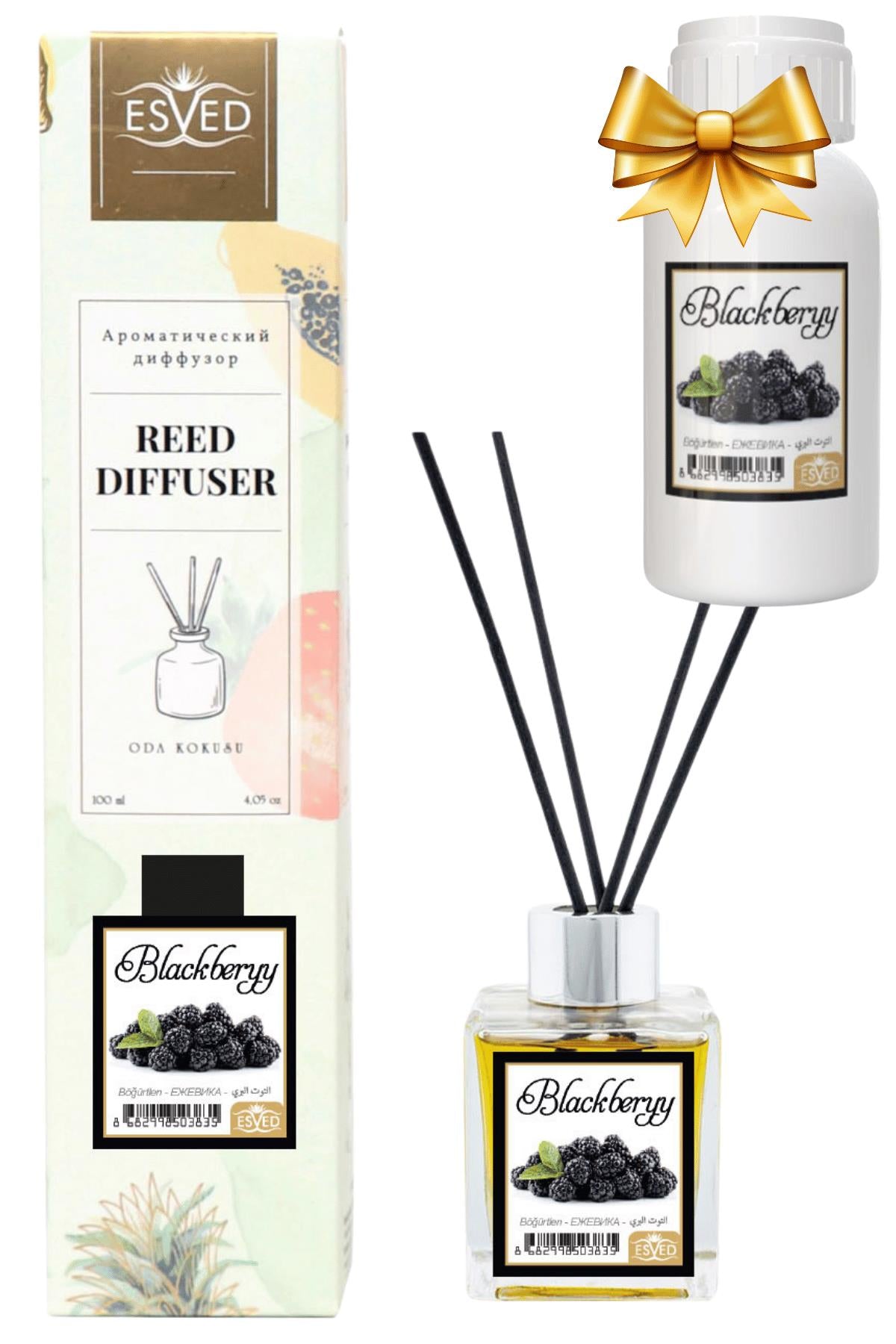 Böğürtlen Kokusu 100 Ml Çubuklu Oda Kokusu Yedek Dolum Şişesi Hediyeli