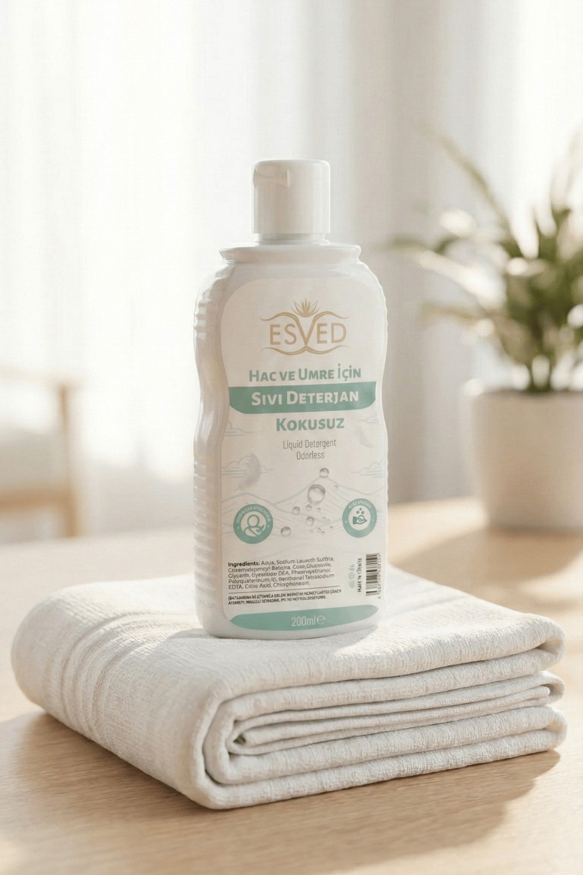 Esved Flüssigwaschmittel ohne Duftstoffe, 200 ml – Sonderproduktion für Hadsch und Umra