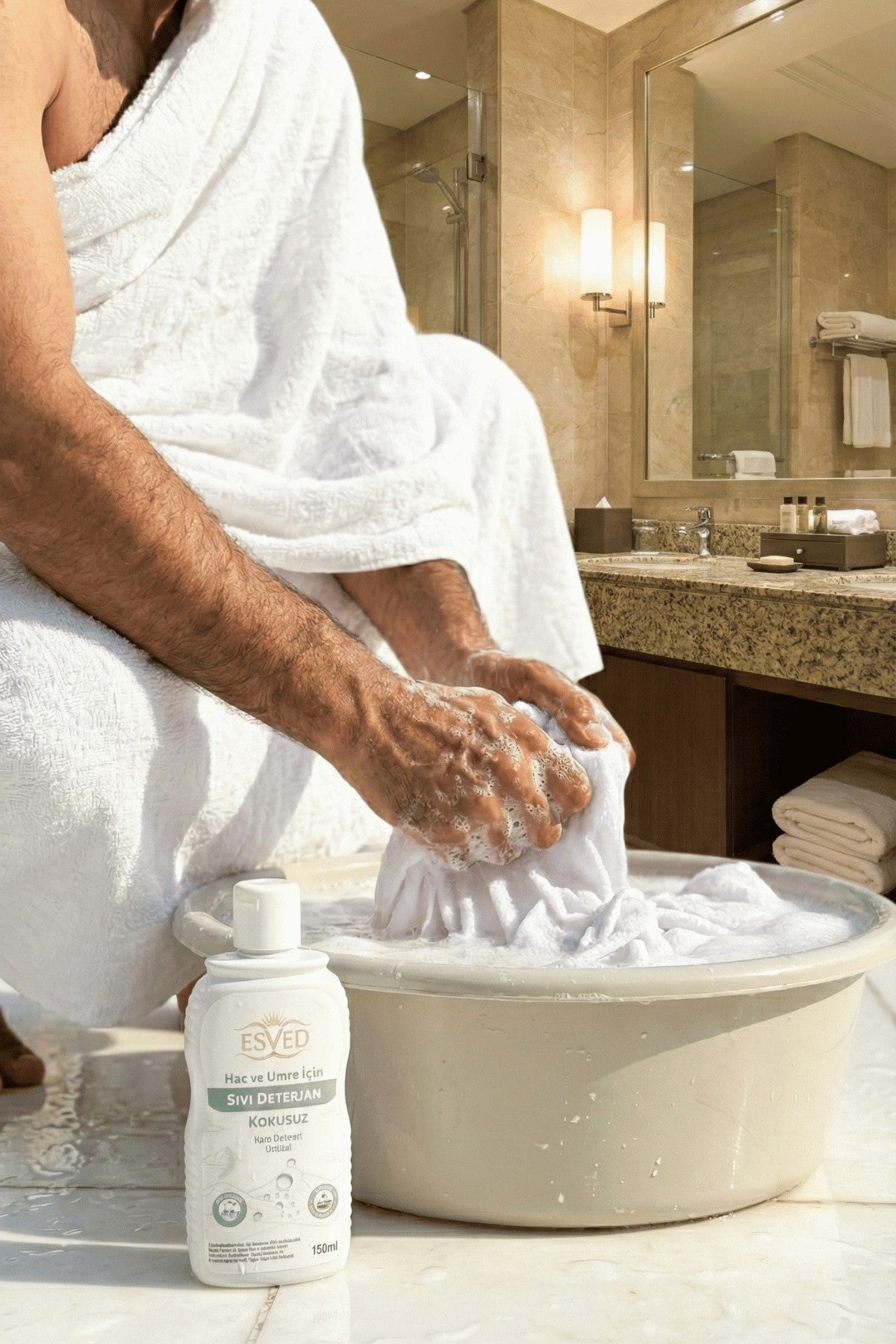 Esved Flüssigwaschmittel ohne Duftstoffe, 200 ml – Sonderproduktion für Hadsch und Umra