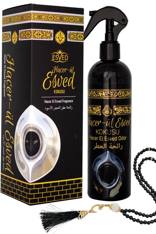 Hacerül Esved Kokusu 400 Ml Sprey Kabe Kokulu İnci Görünümlü Plastik Siyah Tesbih Hediyeli