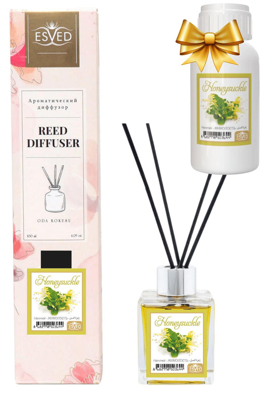 Hanımeli Kokusu 100 Ml Çubuklu Oda Kokusu Yedek Dolum Şişesi Hediyeli