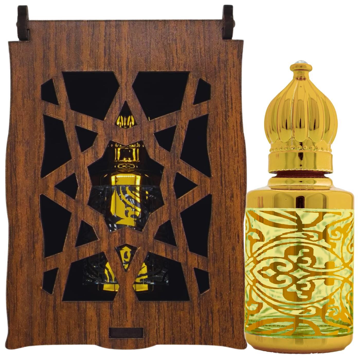 Kaaba Cover Scent 13 ml Premium Essence in Glass Bottle Roll-on Gift Wooden Box SKU-3214