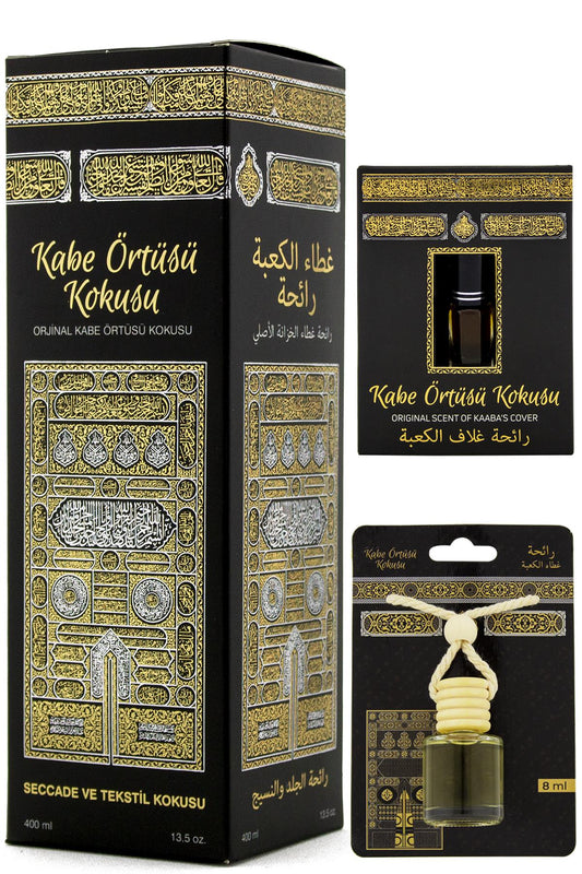 Kabe Örtüsü Kokusu 400ml - Kabe Örtüsü Kokusu 8Ml Araba Kokusu Cam Şişe - Kabe Örtüsü Alkolsüz Esans 3Ml