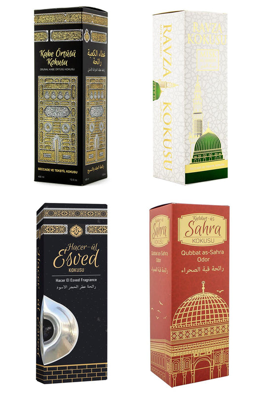 Kabe Örtüsü Kokusu Medine Ravza Kokusu Hacerül Esved Kokusu Ve Kubbetül Sahra Kokusu Sprey 400 Ml.