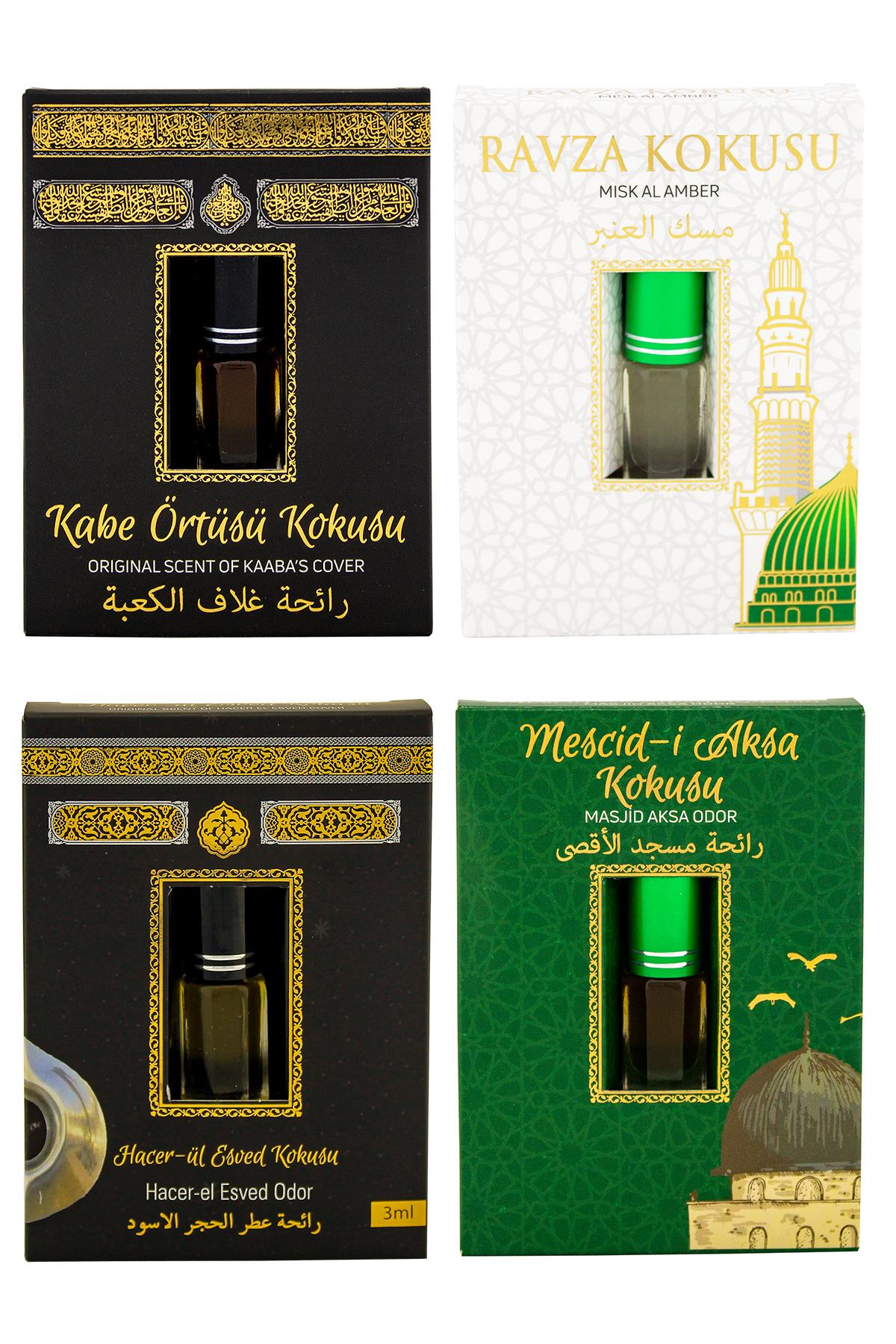 Kabe Örtüsü Kokusu Medine Ravza Kokusu Hacerül Esved Kokusu ve Mescidi Aksa kokusu Alkolsüz Esans 3ml