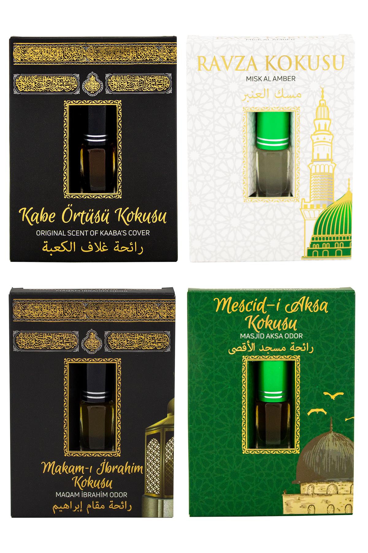 Kabe Örtüsü Kokusu Medine Ravza Kokusu Makamı İbrahim Kokusu ve Mescidi Aksa kokusu Alkolsüz Esans 3ml
