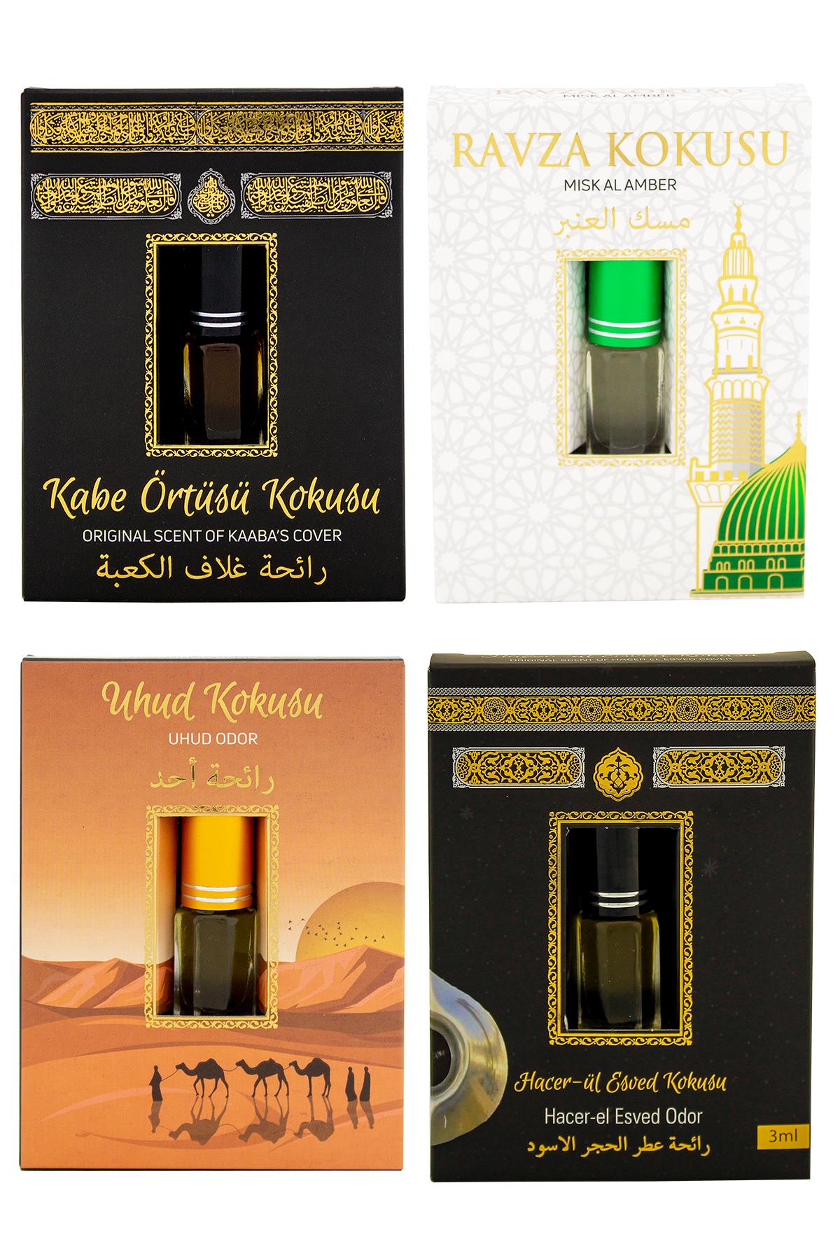 Kabe Örtüsü Kokusu Medine Ravza Kokusu Uhud Kokusu ve Hacerül Esved kokusu Alkolsüz Esans 3ml