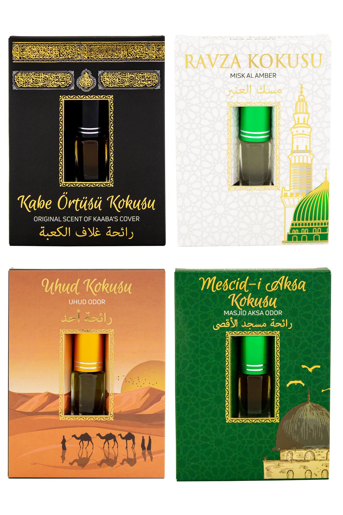 Kabe Örtüsü Kokusu Medine Ravza Kokusu Uhud Kokusu ve Mescidi Aksa kokusu Alkolsüz Esans 3ml