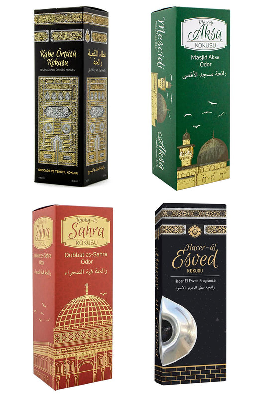Kabe Örtüsü Kokusu Mescidi Aksa Kokusu Kubbetül Sahra kokusu Ve Hacerül Esved Kokusu Sprey 400 Ml.