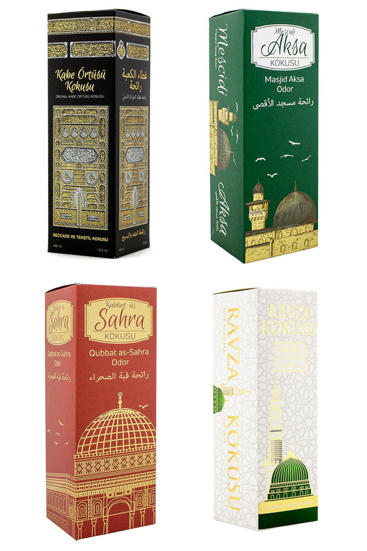 Kabe Örtüsü Kokusu Mescidi Aksa Kokusu Kubbetül Sahra kokusu Ve Medine Ravza Kokusu Sprey 400 Ml.