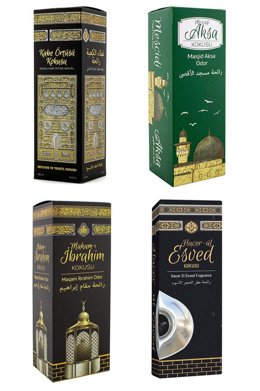 Kabe Örtüsü Kokusu Mescidi Aksa Kokusu Makamı İbrahim Kokusu ve Hacerül Esved kokusu Sprey 400 Ml.