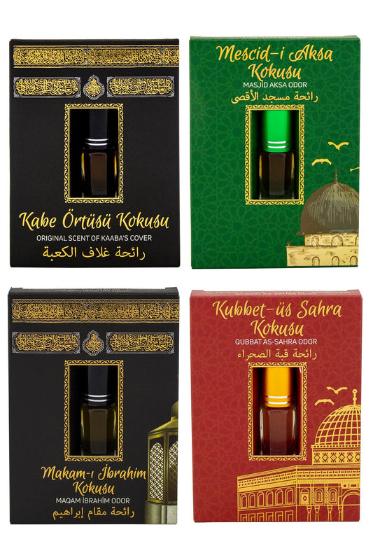 Kabe Örtüsü Kokusu Mescidi Aksa kokusu Makamı İbrahim Kokusu ve Kubbetül Sahra Kokusu Alkolsüz Esans 3ml