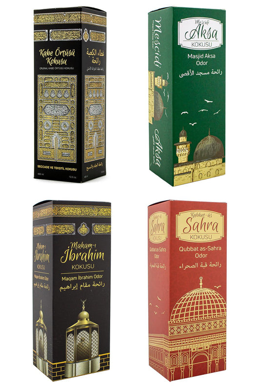 Kabe Örtüsü Kokusu Mescidi Aksa Kokusu Makamı İbrahim Kokusu ve Kubbetül Sahra kokusu Sprey 400 Ml.