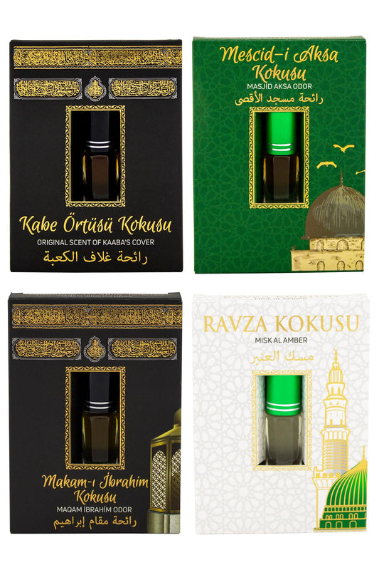 Kabe Örtüsü Kokusu Mescidi Aksa kokusu Makamı İbrahim Kokusu ve Medine Ravza Kokusu Alkolsüz Esans 3ml