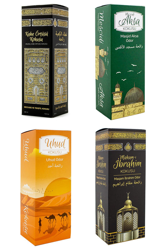 Kabe Örtüsü Kokusu Mescidi Aksa Kokusu Uhud Kokusu ve Makamı İbrahim kokusu Sprey 400 Ml.