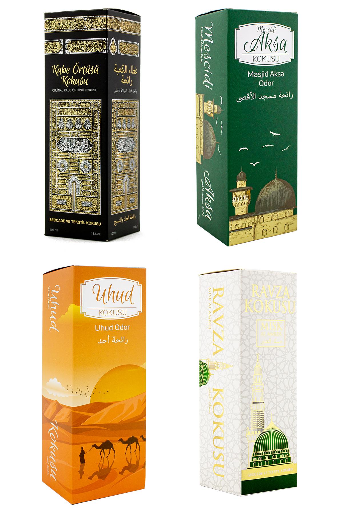 Kabe Örtüsü Kokusu Mescidi Aksa Kokusu Uhud Kokusu ve Medine Ravza kokusu Sprey 400 Ml.