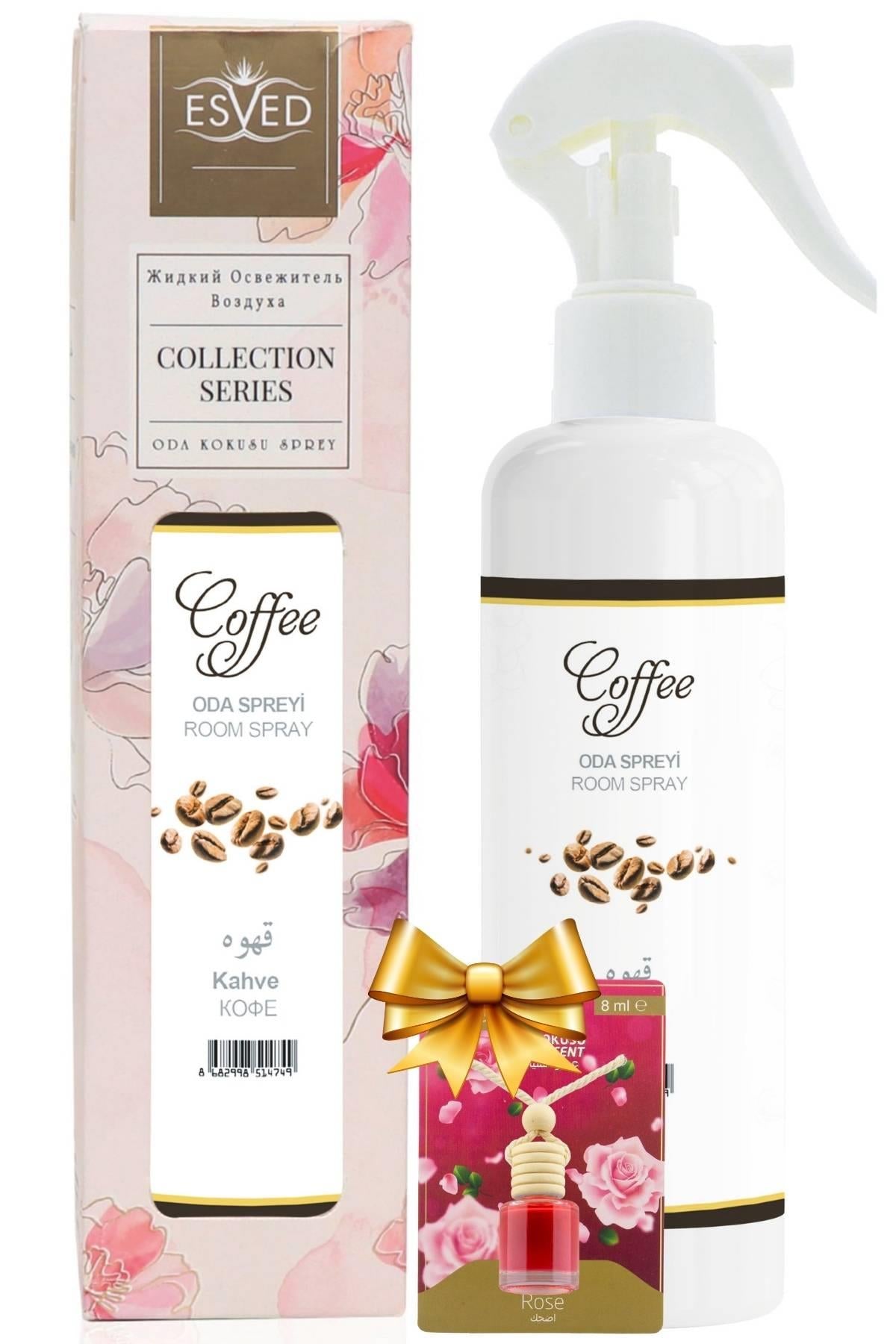 Kaffeeduftspray 400 ml. Rosenduft-Autospray 8 ml. Geschenk