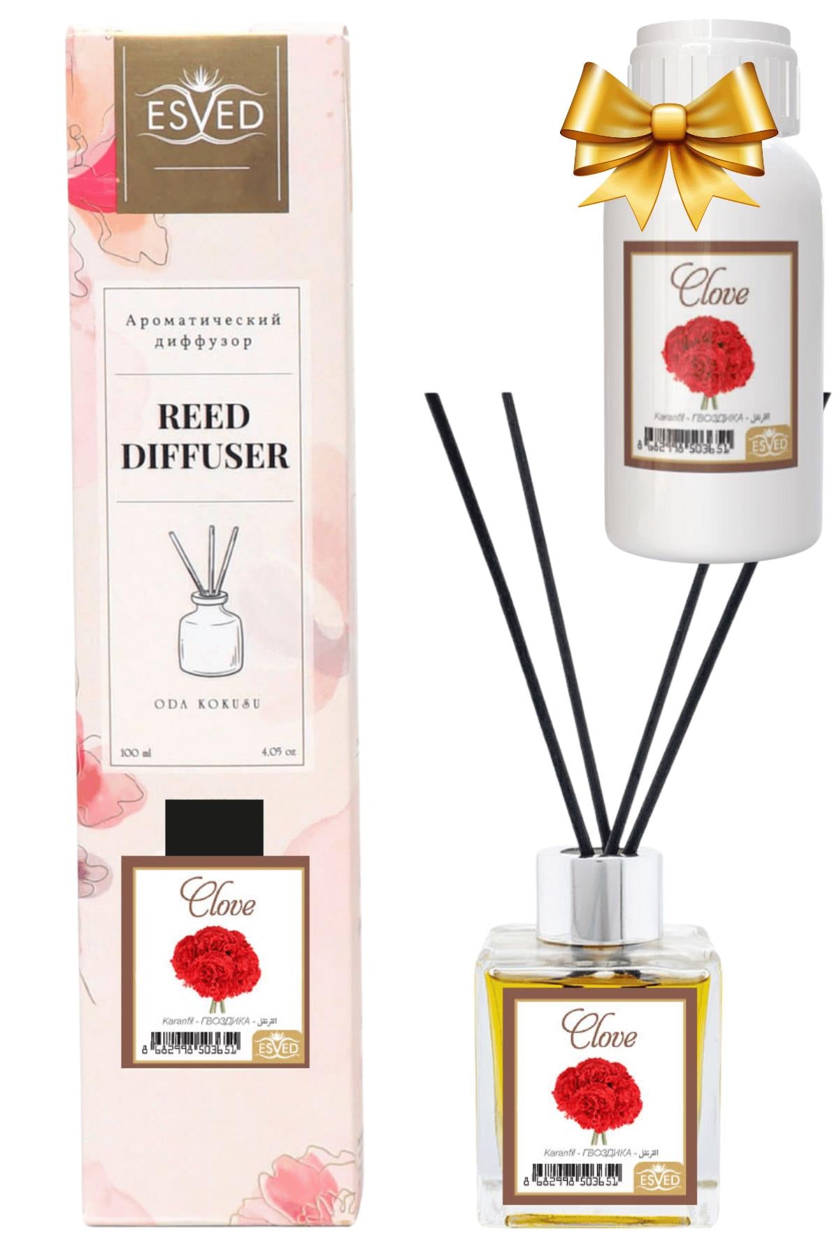 Karanfil Kokusu 100 Ml Çubuklu Oda Kokusu Yedek Dolum Şişesi Hediyeli