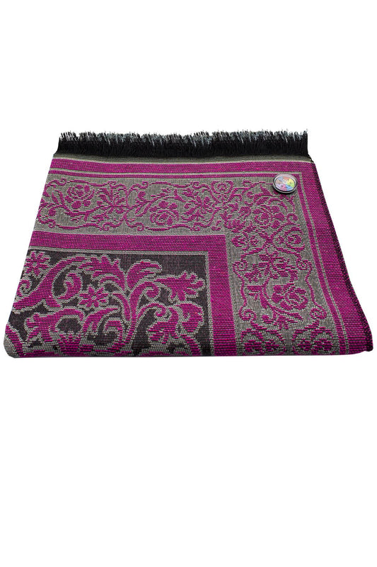 Kıbleyi Gösteren Pusulalı Fuşya Seccade