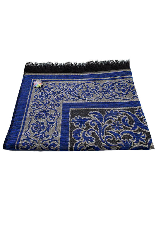 Kıbleyi Gösteren Pusulalı Mavi Seccade