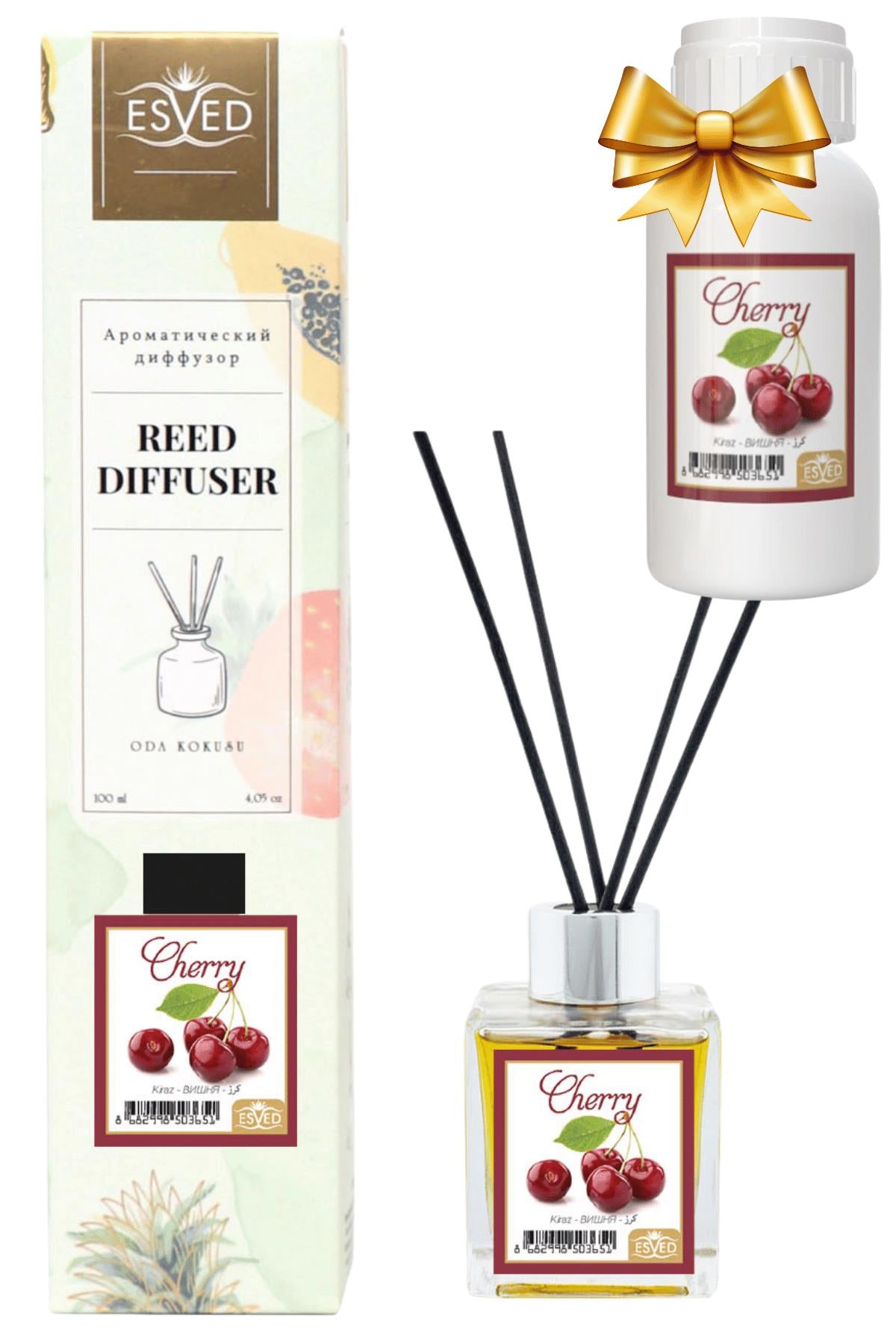 Kiraz Kokusu 100 Ml Çubuklu Oda Kokusu Yedek Dolum Şişesi Hediyeli