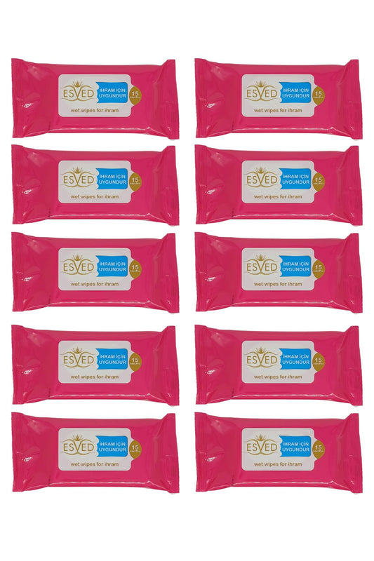 Kokusuz Islak Mendil 10 Adet, Kokusuz İhram Islak Mendil, Hac ve Umre Kokusuz Mendil