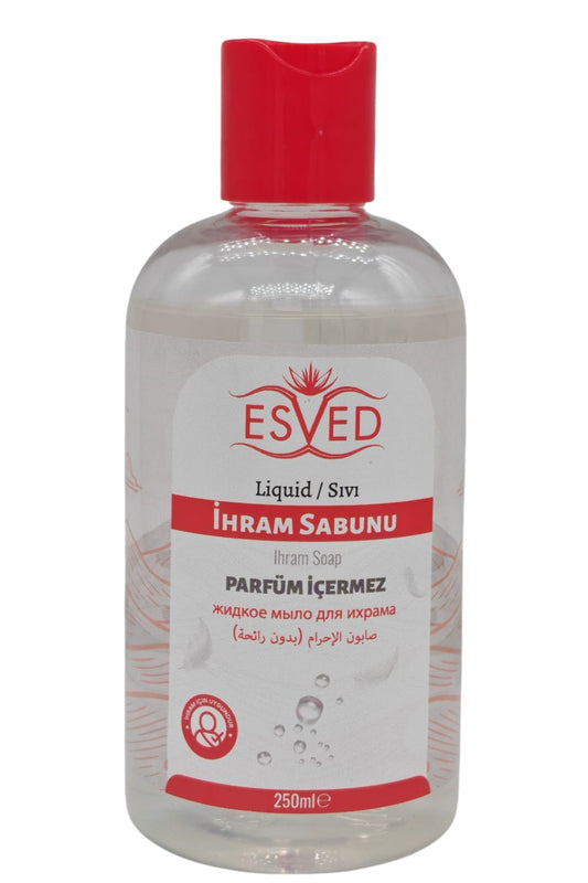 Unparfümierte Flüssigseife, Unparfümierte Ihram-Seife, Unparfümierte Seife, Unparfümierte Seife für Hajj und Umrah, 250 ml.