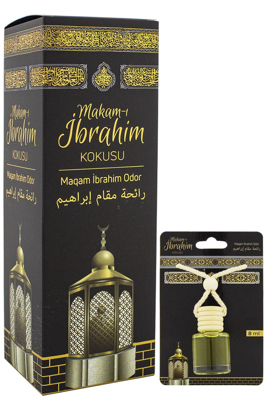 Makamı İbrahim Kokusu 400ml Sprey Ve Makamı İbrahim Kokusu 8 Ml Araba Kokusu Cam Şişe