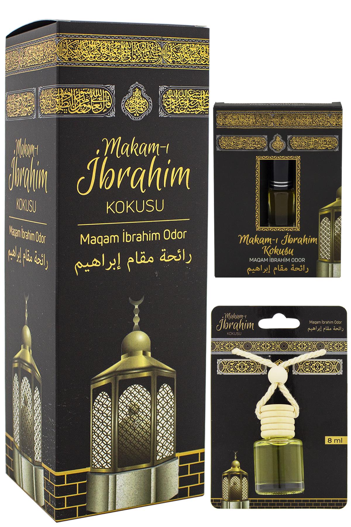 Makamı İbrahim Kokusu 400ml Sprey Ve Makamı İbrahim Kokusu 8 Ml Araba Kokusu Cam Şişe Ve Makamı İbrahim Alkolsüz Esans 3Ml