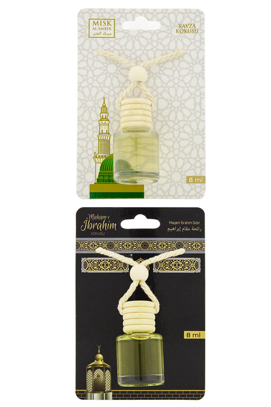 Medine Ravza Kokusu Ve Makamı İbrahim Kokusu 8 Ml Araba Kokusu Cam Şişe