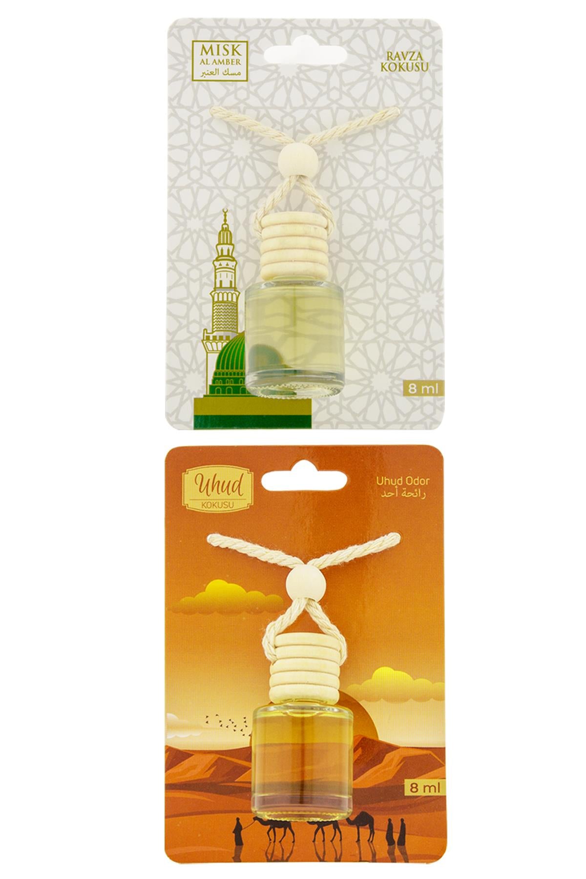 Medine Ravza Kokusu Ve Uhud Kokusu 8 Ml Araba Kokusu Cam Şişe