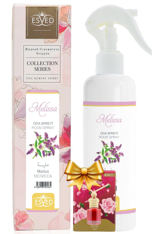 Melisa Kokusu Sprey 400Ml. Gül Kokusu Araba Kokusu 8Ml. Hediyeli