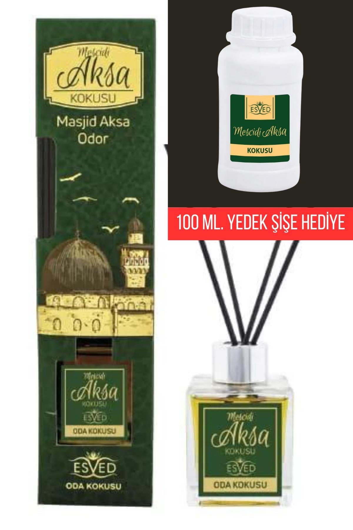 Mescidi Aksa 100 Ml Çubuklu Oda Kokusu Mescidi Aksa 100 ml. yedek dolum şişesi hediyeli