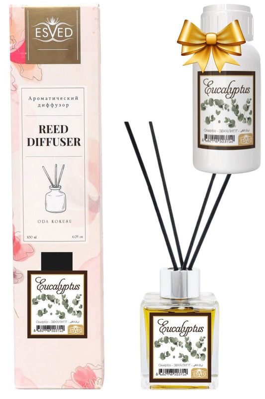 Okaliptüs Kokusu 100 Ml Çubuklu Oda Kokusu Yedek Dolum Şişesi Hediyeli