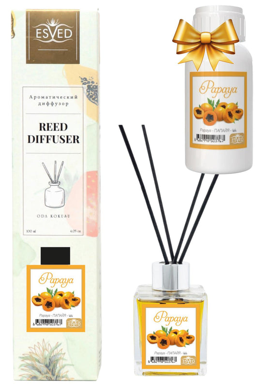 Papaya Kokusu 100 Ml Çubuklu Oda Kokusu Yedek Dolum Şişesi Hediyeli