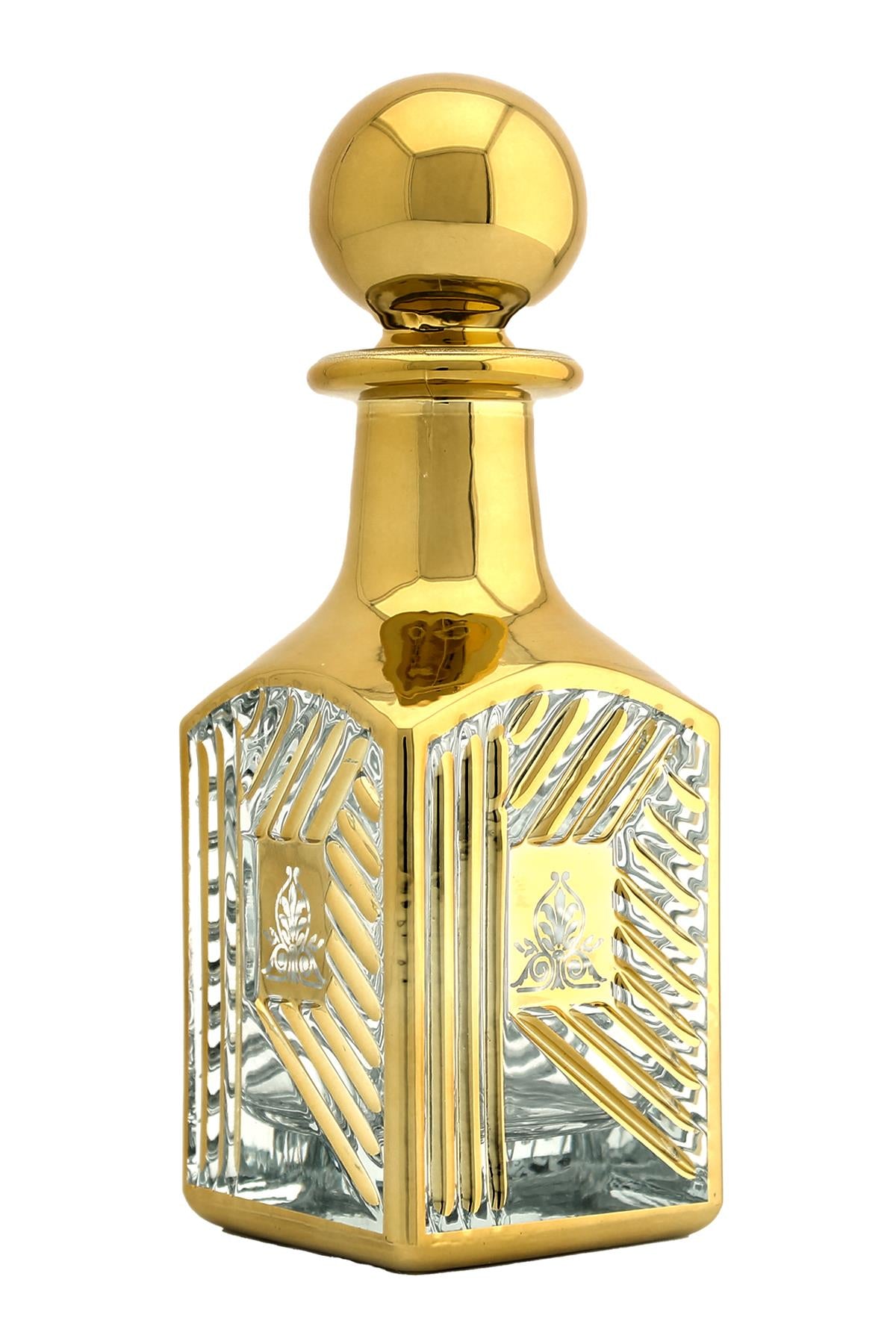 Parfüm Esans Cam Şişesi Gold Boş Esans Cam Şişesi Dekorotif Vitrin Şişesi 150 Ml. X002-150ML-2