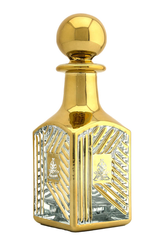 Parfüm Esans Cam Şişesi Gold Boş Esans Cam Şişesi Dekorotif Vitrin Şişesi 150 Ml. X002-150ML-2