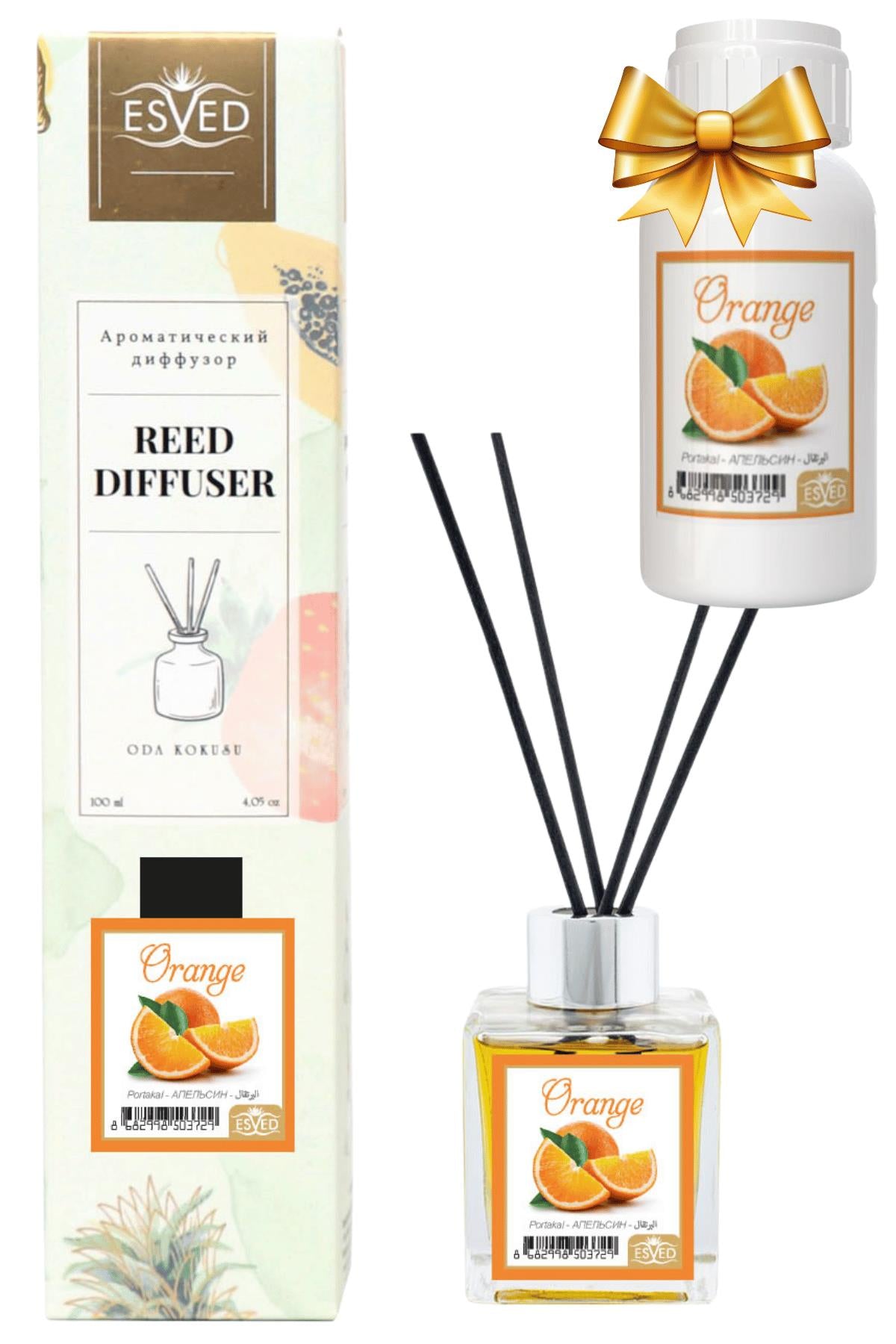 Portakal Kokusu 100 Ml Çubuklu Oda Kokusu Yedek Dolum Şişesi Hediyeli