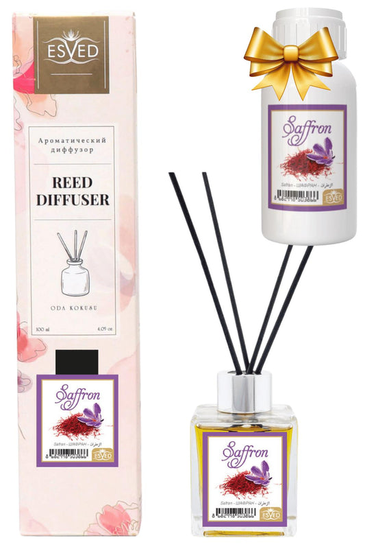 Safran Kokusu 100 Ml Çubuklu Oda Kokusu Yedek Dolum Şişesi Hediyeli