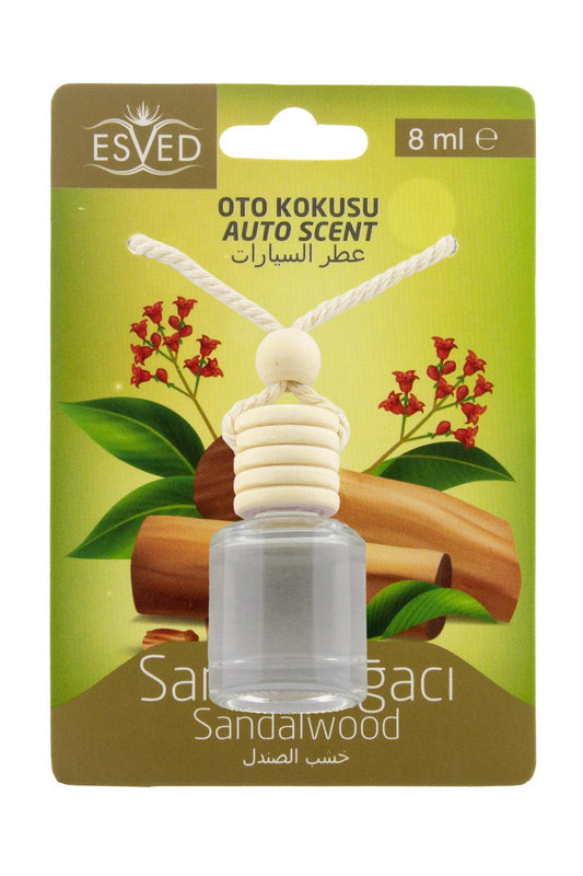 Sandal Ağacı Kokusu 8 Ml Araba Kokusu Cam Şişe