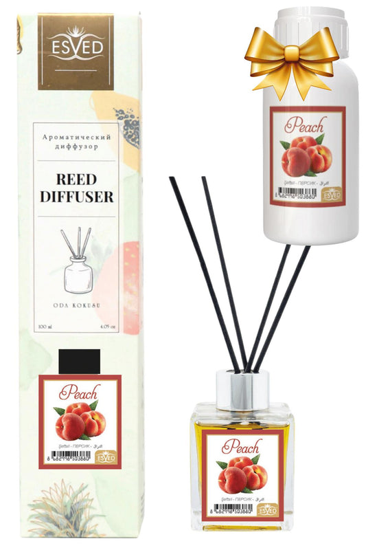 Şeftali Kokusu 100 Ml Çubuklu Oda Kokusu Yedek Dolum Şişesi Hediyeli