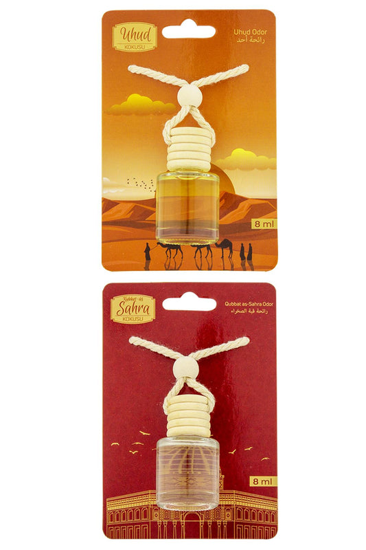 Uhud Kokusu Ve Kubbetüs Sahra Kokusu 8 Ml Araba Kokusu Cam Şişe
