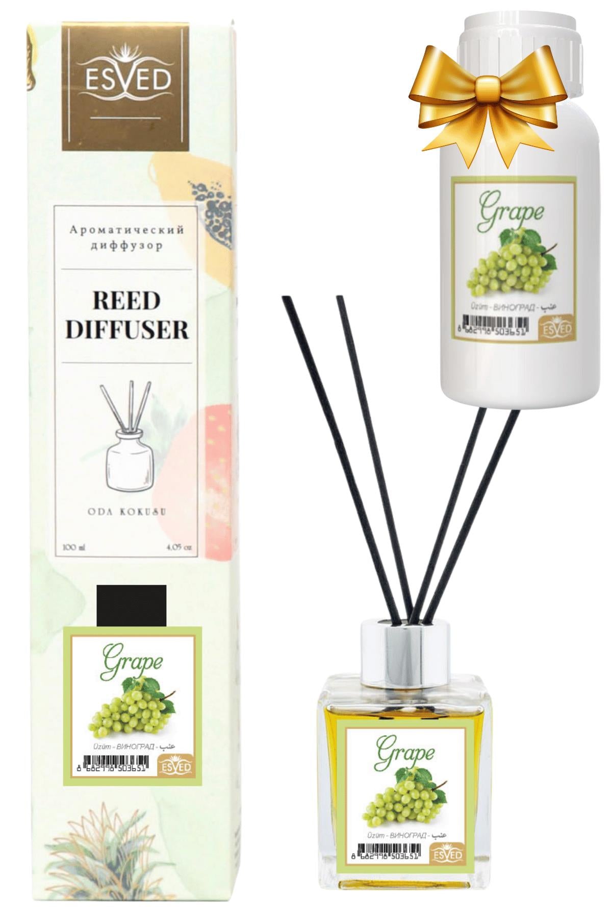 Üzüm Kokusu 100 Ml Çubuklu Oda Kokusu Yedek Dolum Şişesi Hediyeli