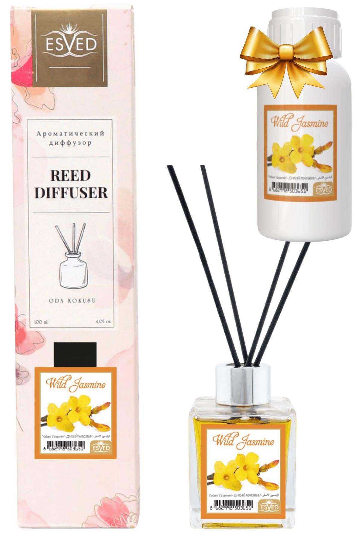 Yaban Yasemini Kokusu 100 Ml Çubuklu Oda Kokusu Yedek Dolum Şişesi Hediyeli